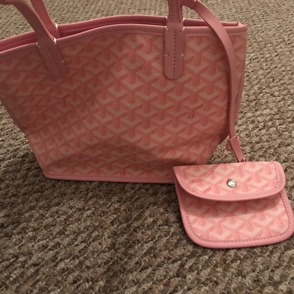 Goyard style pink tote- - Picture 1 of 4
